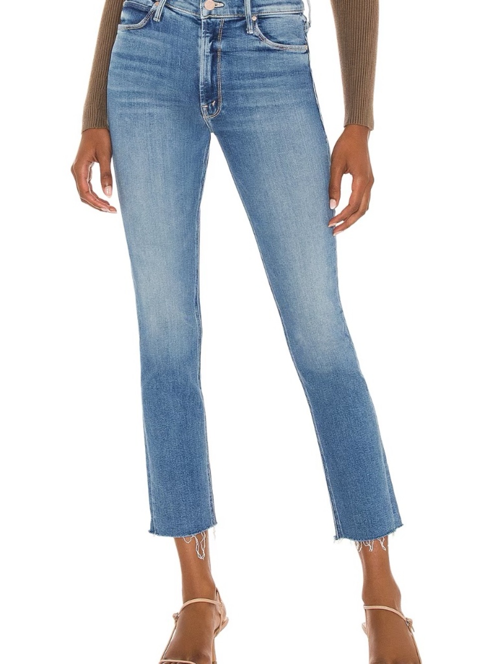 Mother Mid Rise Dazzler Ankle Fray: Riding the Cliffside Size 26